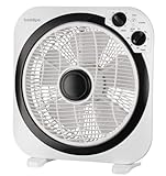 Difusor giratorio con motor Bastilipo Zahara Ventilador Tipo Box con Temporizador, 45 W, Negro