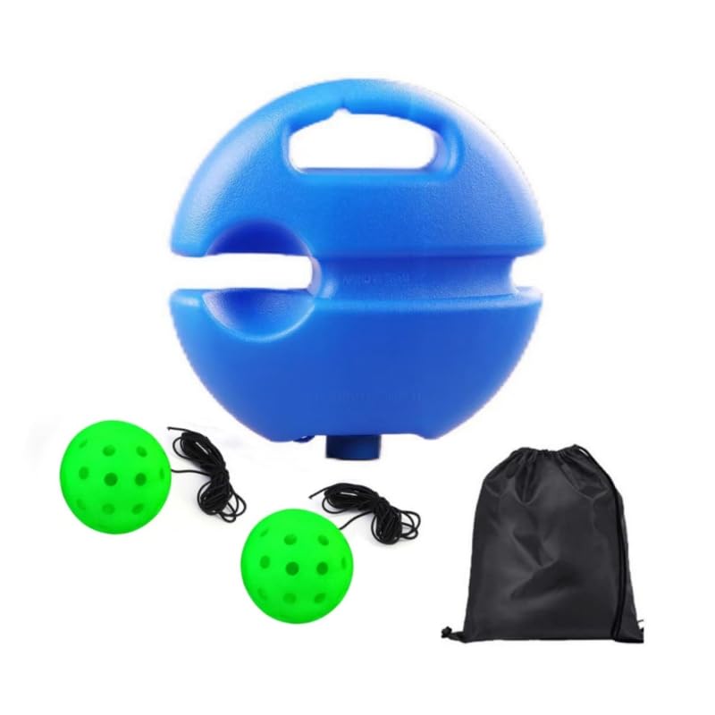DAYONG Portable Pickleball Trainer, Match Buddy Pickleball Trainer Set with 2 String & 2 Pickleball, Pickleball Training Equipment with Storage Bag for Beginner, Solo Practice.