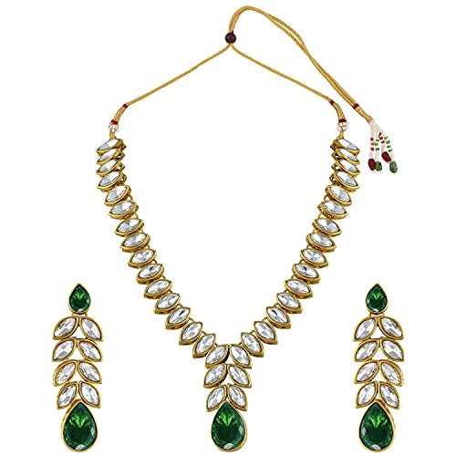 Image of Peora Traditional Crystal Necklace & Jewellery Set Gift for Women