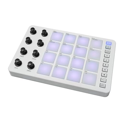 summina MIDI Controller Strike Pad Midi Drum Pad RGB Backlight MIDI Keyboard BT Connection Low Latency 16 Strike Pads 8 Assignable Knobs Note Repeat Portable MIDI Pad Controlador Midi