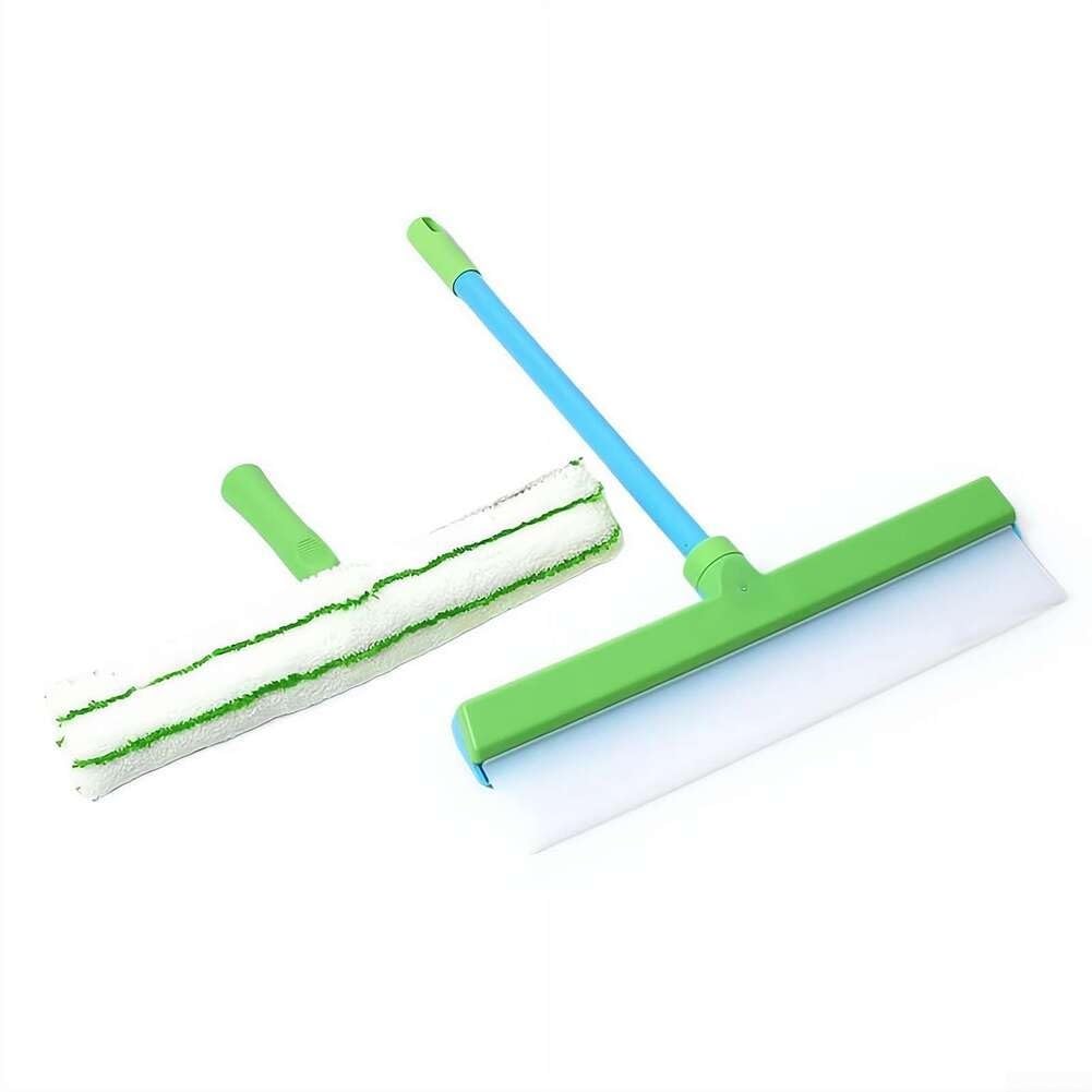 Streak- Glass Mirrors Shower Doors – Reusable Automotive Cleaning Tool 12-inch For Ultra-fine Microfiber Car Cleaning Mop Having Flexible Silicone for Edge(GREEN WHITE)