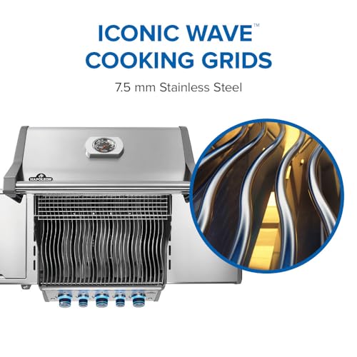 Image of Napoleon Rogue PRO-S 425 Natural Gas Grill with Infrared Side and Rear Burners, Stainless Steel, Durable 5-Burner Precision Cooking