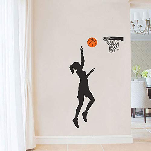 Home Find Basketball Player Wall Decals Basketball Player Silhouette Vinyl Stickers For Nursery Classroom Boys Girls Living Room Basketball Lover Basketball Gym Playroom Decals 12 Inches X 41 Inches #TOP2