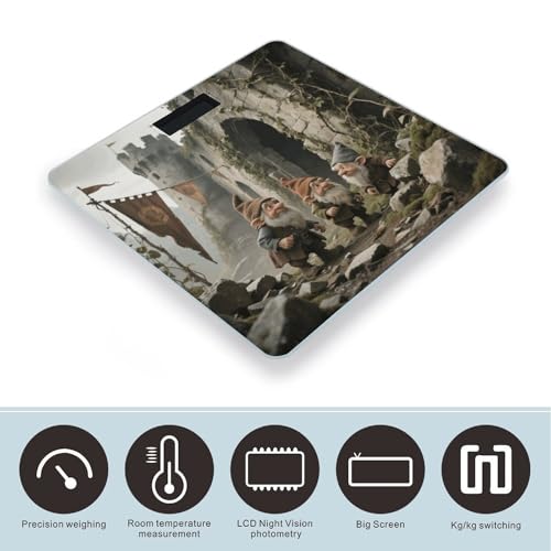 Báscula digital de baño Three Gnomes con vidrio templado y pantalla LCD miniatura 3