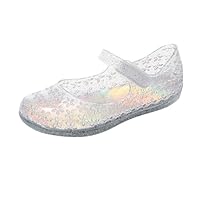 Generisch Princess Shoes Girls Sandals Jelly Mary Jane Dance Party Cosplay Shoes for Children Toddler, White, 9 UK