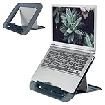Leitz Adjustable Laptop Stand, Compact Laptop Holder With 4 Height Settings, 80% Recycled Plastic & 100% Recycable, Ergo Cosy Range, Velvet Grey, 312 x 50 x 247mm, 64260089