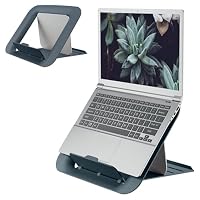 Leitz Adjustable Laptop Stand, Compact Laptop Holder With 4 Height Settings, 80% Recycled Plastic & 100% Recycable, Ergo Cosy Range, Velvet Grey, 312 x 50 x 247mm, 64260089
