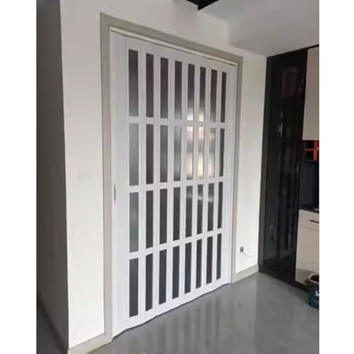 Porte pliante accordéon blanche en aluminium et verre acrylique pour intérieur et placard