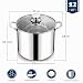 Imagen de HaWare Olla grande de acero inoxidable de 12 L con tapa transparente
