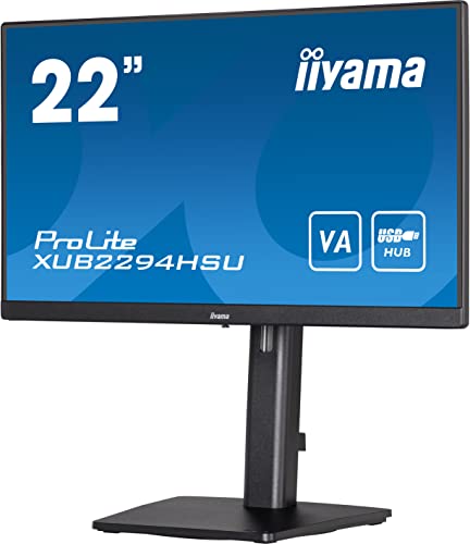 iiyama ProLite XUB2294HSU-B2 54,5cm (21,5") VA LED-Monitor Full-HD (HDMI, DisplayPort, USB3.0) FreeSync, Slim-Line, Höhenverstellung, PIVOT, schwarz – Bild 5