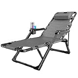 MOOLO Patio Recliner for Beach Garden Camping Stirling Fabric Zero Gravity Sun Loungers Siesta Adjus