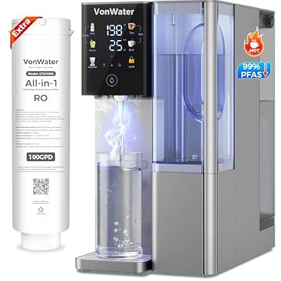 CT910GH Reverse Osmosis Water Filter Countertop, 3S Instant Hot RO System with 2 Filters for Up to 4 Years of Life, 7-Stage Filtration, NSF/ANSI 372,42,58, 3:1 Pure to Drain Ratio - Bundle