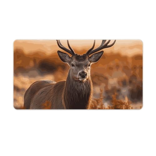 Tapis de souris de jeu cerf rouge grand format pour bureau et maison