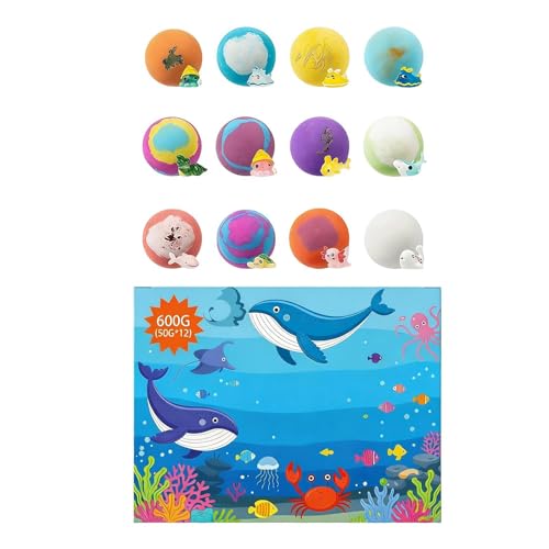 Bagnoschiuma con Giocattolo Incluso - 12 Pezzi Colorate e Delicate | Palline da Bagno Regalo Idee - per Famiglia Amici Bambini Bambine Figli Figlie
