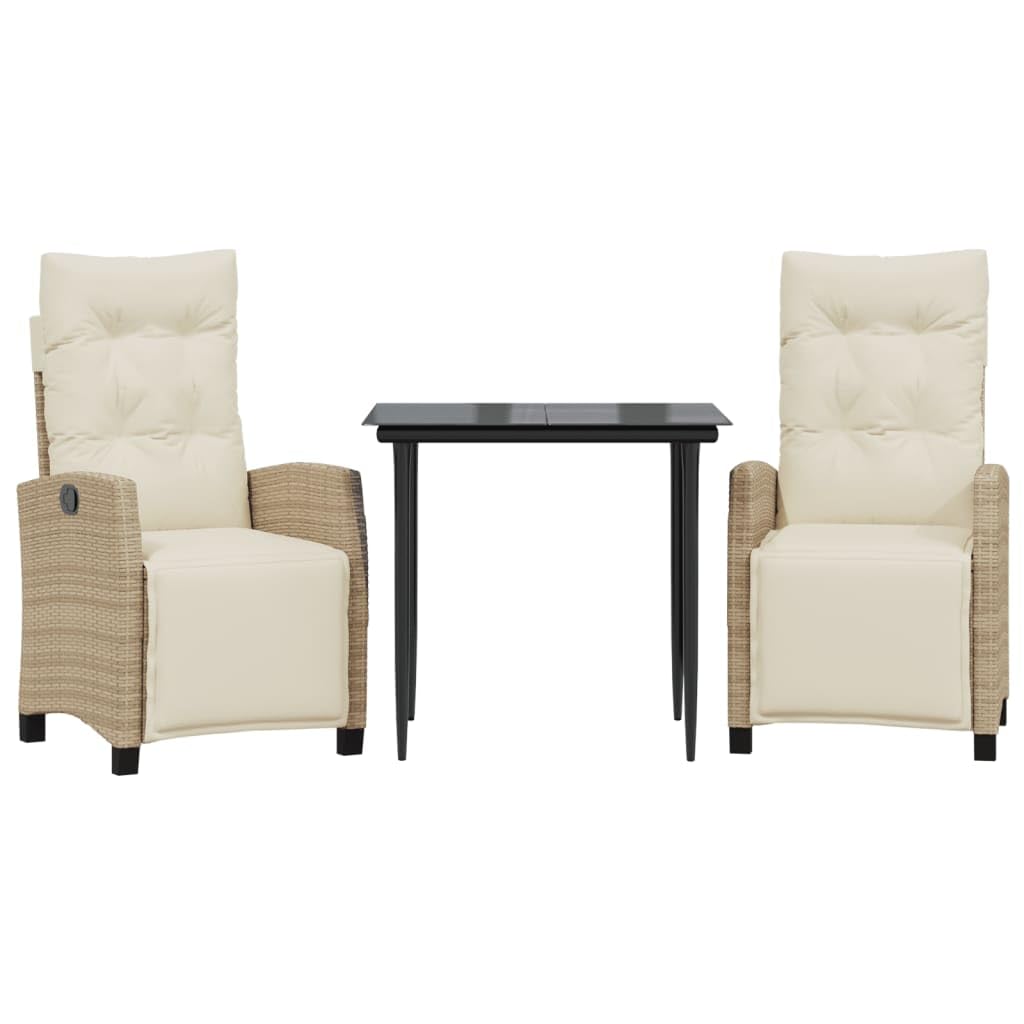 Mobilier de jardin en poly rotin beige de haute qualité avec coussins