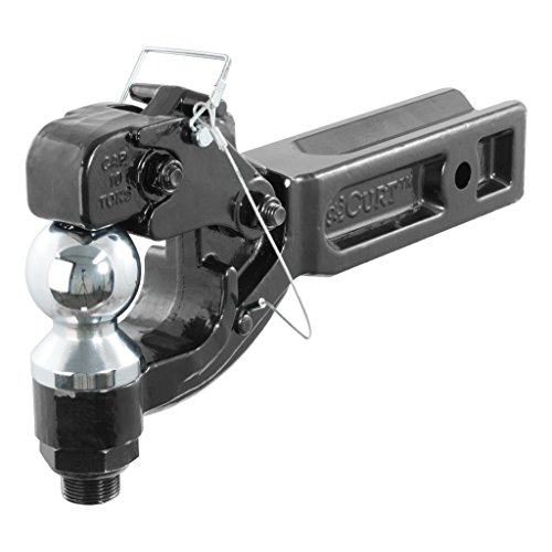 CURT 48012 Pintle Hitch with 2-5/16-Inch Trailer Ball, Fits 2-1/2-Inch Receiver, 20,000 lbs, 15-Inch Length
