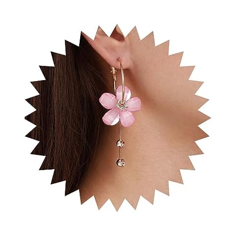 Inateannal Boucles d'oreilles Fleur Rose Cover