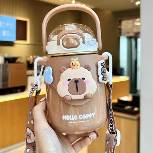 Gourde isotherme portable capybara sangle réglable enfant fille garçon