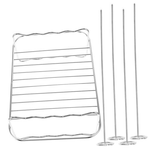 DIYEAH Stainless Steel Air Fryer Grilling Rack Multi Functional Toasting Steaming Rack for Kitchen Use Durable Heat Resistant Cooking Supply present for Cooking Enthusiasts