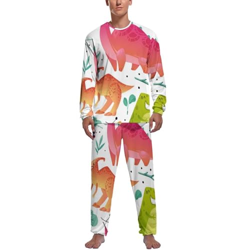Pyjama homme motif dinosaure coloré une idée cadeau originale pour vêtements de nuit