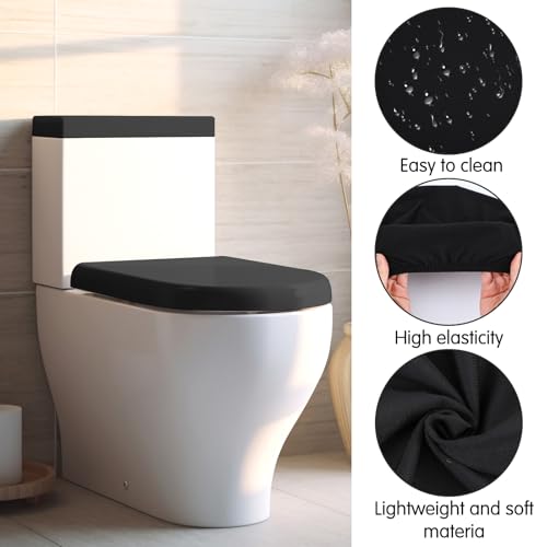 Abeillo Toilet Lid Cover and Toilet Tank Lid Cover\', Bathroom Super Soft Toilet\'s Lids Covers Set, Toilets Cover\'s with Elastic Bottom Fabric Cover \'s for A Lids Toilet\'s Tank Toilets Top Covers