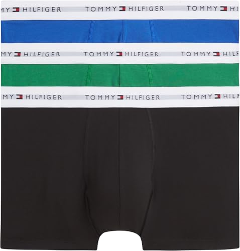 Tommy Hilfiger Men 3P Boxer Brief UM0UM03892 Boxer Brief, RED (Alaskan Green/Black/Noble Blue), XXL – Ansicht 1