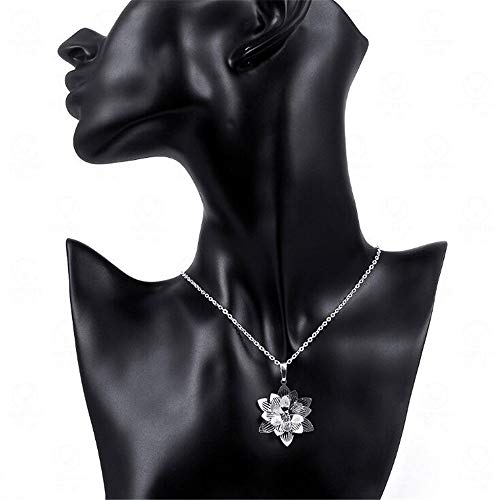 Collier pour dames en trois dimensions lotus diamant pendentif 45cm - 6