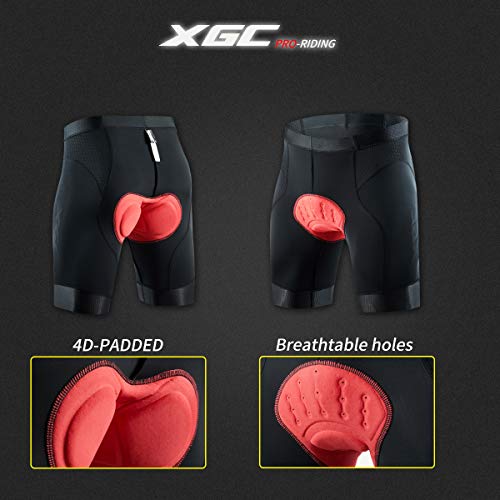 XGC Shorts de ciclismo masculinos/shorts de bicicleta e roupa íntima de ciclismo com esponja 4D de a