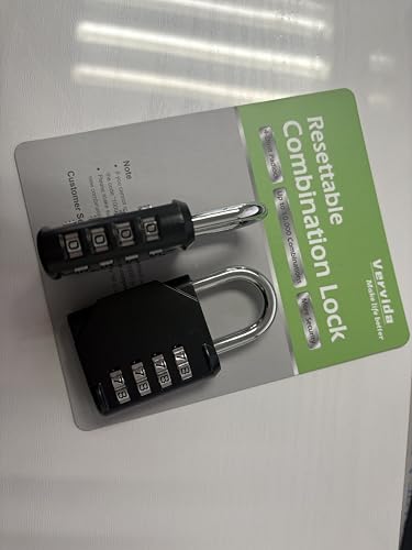 Image of Vervida 2 Pack Combination Lock Resettable asp Storage Black 4 Digit Outdoor Waterproof Combo Padlock for School Gym Locker, Sports Locker, Fence, Toolbox, Gate, Hasp Storage