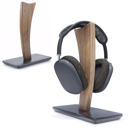 Headphone Holder Desk, AirPod Max Stand for Desk, Universal Headphone Stand Wood for Gaming & AirPods Max, Featuring Elegant Sail Design for Stylish Display