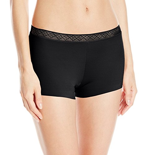 VASSARETTE Womens Invisibly Smooth Boyshort Panty, S, Black Sable