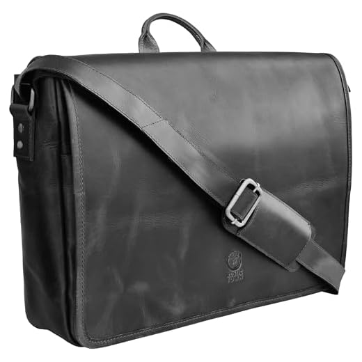 Who makes the best black leather messenger bag Vintage Leather Messenger Bag for Laptops