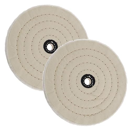 2 Disques de Polissage en Coton Spirale de 150mm, 50 Couches, Avec Trou D'axe de 1,27 cm, pour Outils de Ponçage de Table