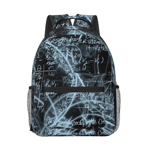 Sac à dos résistant à l'eau et confortable avec motifs mathématiques pour l'école