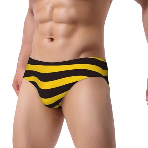 Bee Stripe Men's Underwear Briefs Coverd Waistband Silky Touch Underwear2