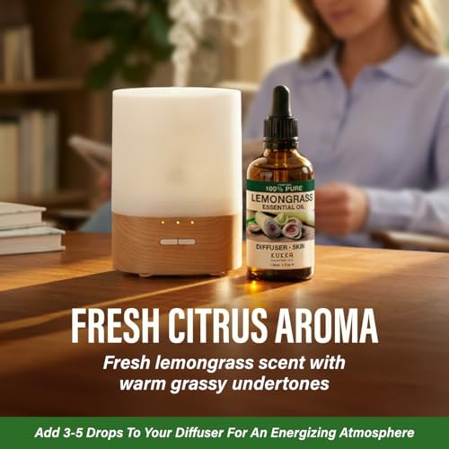 Image of 100% Pure Lemongrass Oil - 4 Fl Oz Lemongrass Essential Oil for Hair, Skin, Diffuser, Aromatherapy & DIY Soap Making Scent