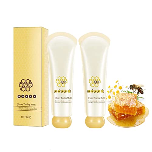 BSMAX 2PCS Honey Mask,Honey Tearing Mask Oil Control Tightens pores， Blackhead Remover Honey Tearing Peel Mask Off Dead Skin Clean Pores Peel Mask
