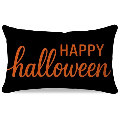 [Durable & High Quality]: Made from polyester blend fabric and designed with a durable hidden zipper for easy removal and cleaning. Refresh your halloween decorations for home with the spooky halloween pillow covers 12 x 20. Note: Pillow inserts not ...