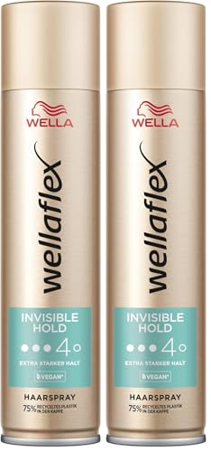 Wellaflex Invisible Hold Laque pour femme - Tenue extra forte jusqu'à 48 heures - Pour cheveux volumineux - Doux pour le cuir chevelu - Testé dermatologiquement - Formule végétalienne - Degré de tenue