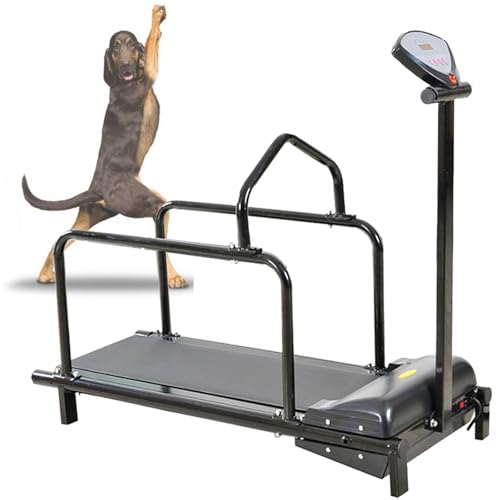 YLANMEI Dog Treadmill for Large, Medium & Small Dogs, Black, 80kg Capacity, 15 Speeds, LED Display, Safety Rails & Leash Attachment