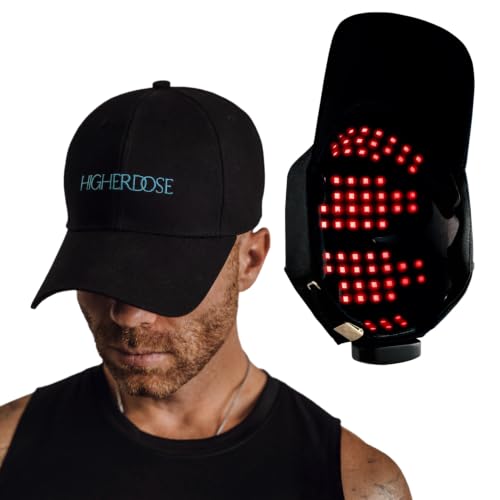 HigherDOSE Red Light Therapy Hat for Hair Growth - Reduce Hair Loss & Shedding - Targeted Infrared Red Light Therapy to Support Scalp Health