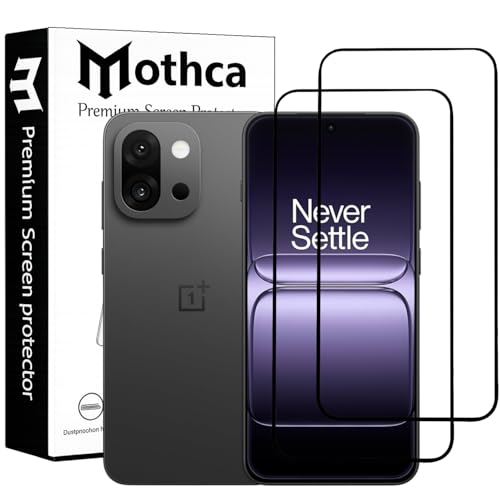 Image of Mothca Military-Grade Tempered Glass Screen Protector Compatible for OnePlus 13S / 13T with Edge to Edge Coverage - Case Friendly, Anti-Scratch & Bubble-Free Installation Kit (Pack of 2)