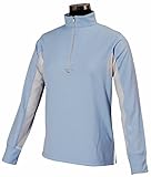 TuffRider Children's Ventilated Technical Long Sleeve Sport Shirt with Mesh, Glacier Blue, Large