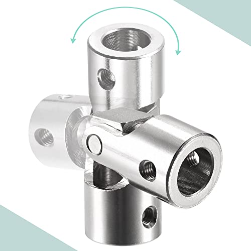 sourcing map Drehbare Kreuzgelenk Wellenkupplung 12mm bis 12 mm Innendurchm. L52 x D20 mit Schrauben und Schraubenschlüssel für RC Modell