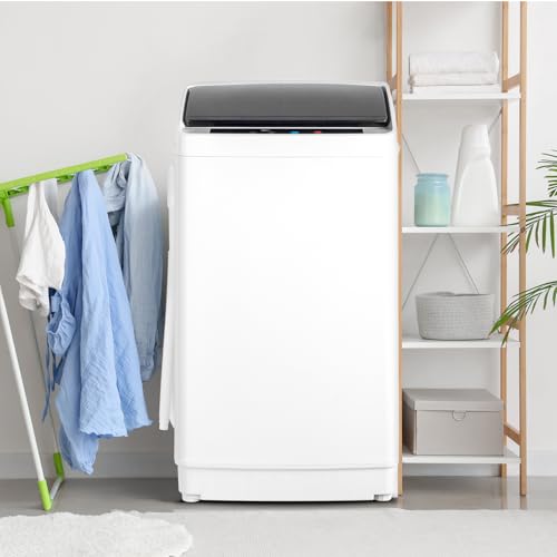 ROVSUN Toplader Waschmaschine 5KG, Waschmaschine Toplader mit 8 Waschprogramm & 5 Wasserstände, Kleine Waschmaschine Leise 60-70 dB, 24H-Timer, 51× 47× 87 cm, Weiß