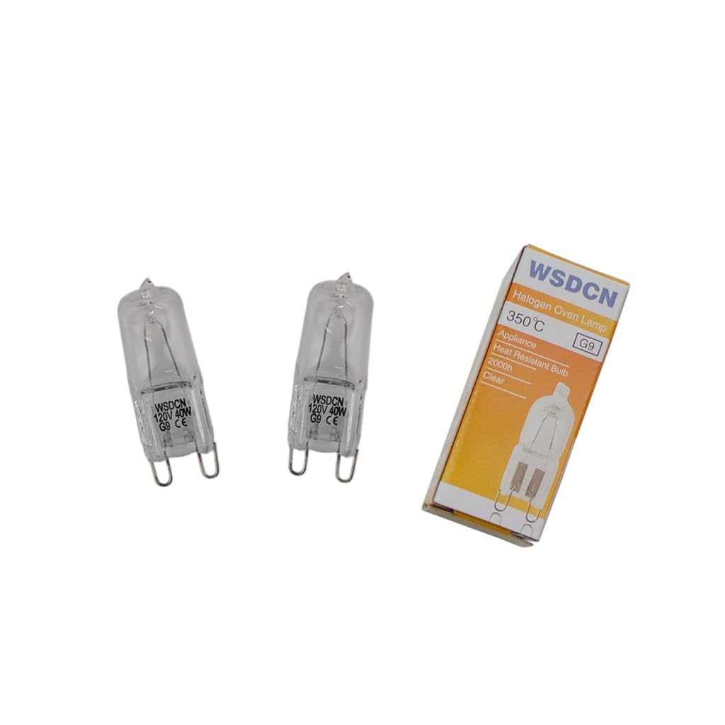 2 Pack, Fulfilled by Amazon, WSDCN G9 120 Volt 40W Halogen Oven Lamp 350°C Oven Light Bulb