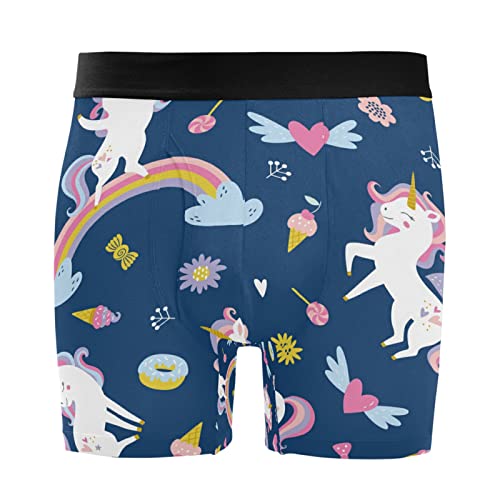Bóxer para hombre cómodos calzoncillos de unicornio arcoíris para el día a día pack de 2