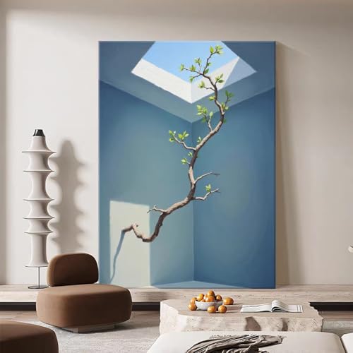 Toile peinture branches d'arbre brun affiche murale decoration salon 60x90