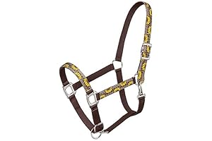 Patterned Nylon Halter with Sunflower Studded Accents