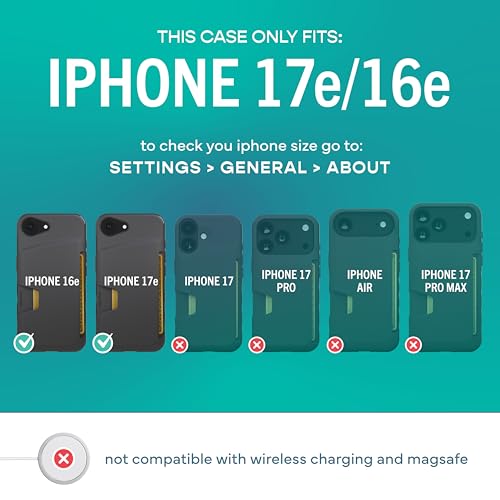 Image of Smartish iPhone 17e /16e Wallet Case + Screen Protector - [Slim + Protective] Phone Case Credit Card Holder + 2-Pack Tempered Glass Screen Protectors for Apple iPhone 17e /16e - Black Tie Affair